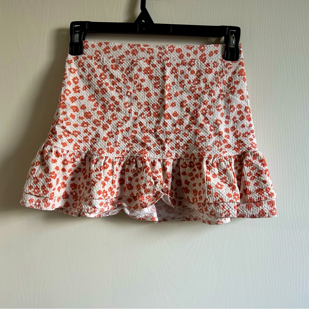 Floral Ruffle Mini Skirt